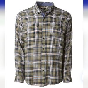 Men's Magellan Outdoor long sleeve campfire button-down plaid shirt, L